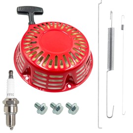 KINDZA Recoil Starter GX340 GX390 rep.28400-ZE3-W01 with Throttle Return Spring Linkage Kit GX390 GX340 Spark Plug rep. 98079-55846 and Recoil Starter Bolts