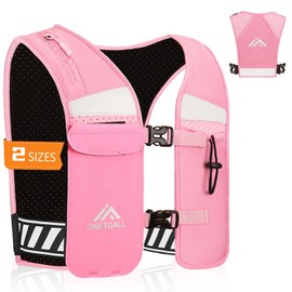 LOCAL LION Running Vest Women, Reflective Hydration Vest Mens, Breathable Phone Holder For Trailrunning Marathon, Pink XS - S