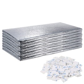 Gerrii 8 Pcs Garage Door Insulation Kit Double Bubble Insulation Panels Reflective Film Aluminum Radiant Barrier Thermal Shield with Adhesive Tape for Garage Greenhouse Attics Walls (20.5 x 54 Inch)