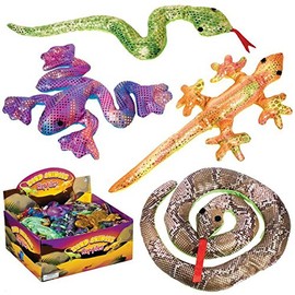 Toysmith Sand-filled Shimmering Reptiles, 1 Count (Assorted Colors and Styles)
