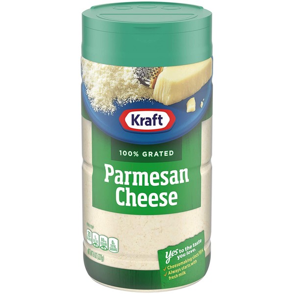 Kraft 100% Grated Parmesan Cheese Shaker (8 oz Bottle), Set of 2