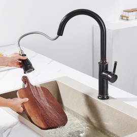 TIORIY Kitchen Sink Faucet Spray Head Replacement with 15 Adapters, Pull Down Kitchen Faucet Replacement Head, 3 Function Pull Out Kitchen Faucet Spray Nozzle, Oil Rubbed Bronze