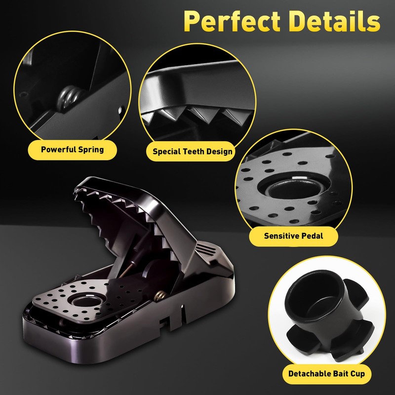 VRXVR Mouse Traps 12-Pack, Indoor Outdoor Use, Small Mice Catchers
