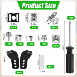 61pcs Football Helmet Repair Kit, Including R-Shape Football Visor Clips, J Clips, Chin Strap Adapter, Helmet Buckle, Screw kit, Gasket, Screwdriver Hockey Helmet Rugby Baseball Replacement Parts