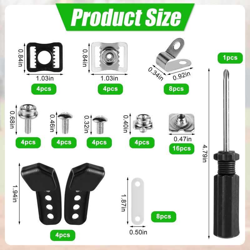 61pcs Football Helmet Repair Kit, Including R-Shape Football Visor Clips,