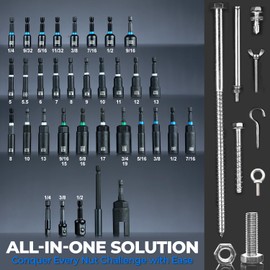 toolant Magnetic Nut Driver Set, 8pcs SAE Impact Driver Bit Set, 1/4''~9/16'' Nut Driver, 1/4'' Quick Change