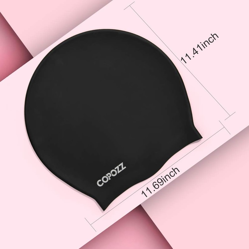 COPOZZ Extra Large Swim Cap, Designed for Long Hair Braids