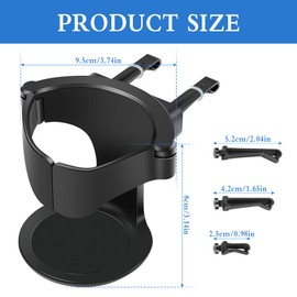 TOTSUN 2Pcs Cup Holder Air Vent Drink Cup Holder with Adjust Size Foldable Drink Stand Clip-On Water Bottle for Car Ventilation Car Drink Holders Compatible with Most Vehicles (Black)