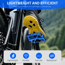 Blue Pedals Compatible with Ridstar Q20, Bicycle Pedals for Electric Bike, Aluminium Lightweight Platform Pedal with Non-Slip Pins, Durable Flat Pedal for Electric Bicycle