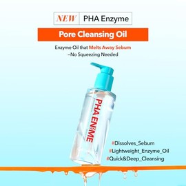 Cell Fusion C Cell Fusion C PHA Enzyme Pore Cleansing Oil, Makeup Remover with Enzyme, PHA & Jojoba Oil, Removes Blackheads & Sebum, Lightweight Facial Cleanser, 6.76 fl.oz / 200ml