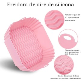 Paquete de 3 de Silicona para Freidora de Aire, Bandeja para Hornear Reutilizable, Air Fryer Liners, Grado Alimenticio Silicon, Antiadherente Resistente A La Alta Temperatura, para Horno, Microondas