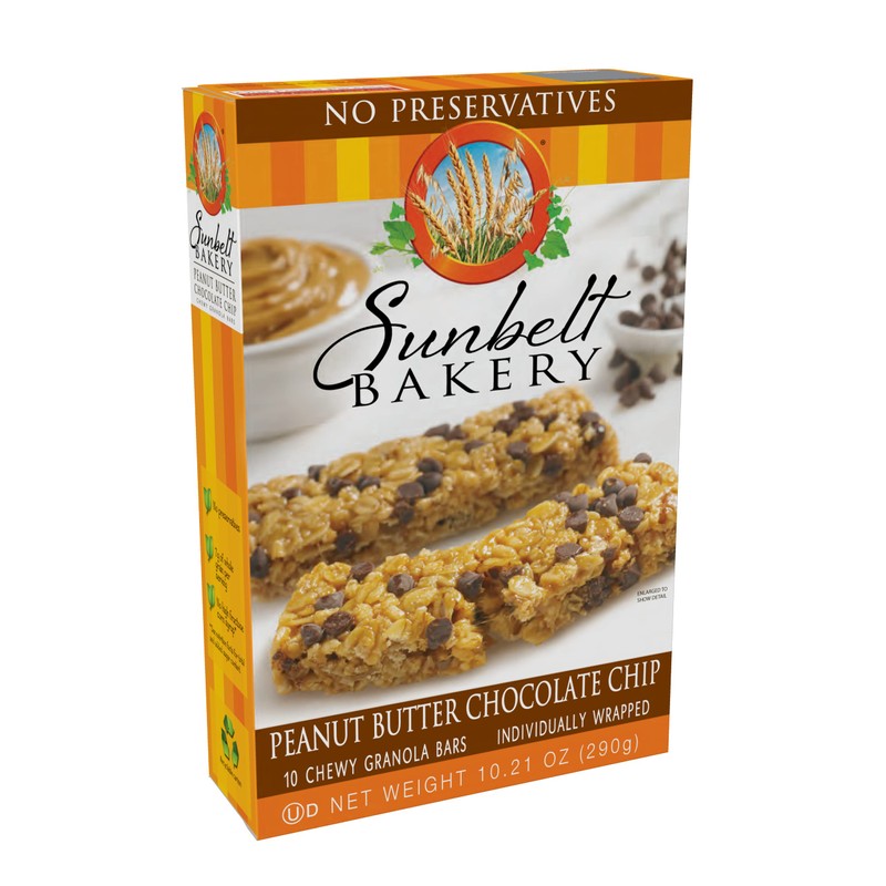 Sunbelt Bakery Peanut Butter Chocolate Chip Chewy Granola Bars, 10