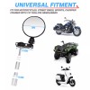 MICTUNING Universal Motorcycle Mirrors -3 Inch Round Folding Bar End