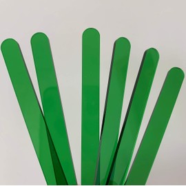 Set of 30 Reusable Acrylic Cakesicle Sticks, Gold Mirror Popsicle Sticks for Party Favors (Translucent Green)