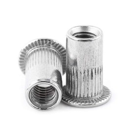 Stainless Steel Rivet Nuts, M3-M8 Flat Head Insert Nuts, Rivet Nuts Rivet Nut Assortment Kit, 20 Pieces (M5)