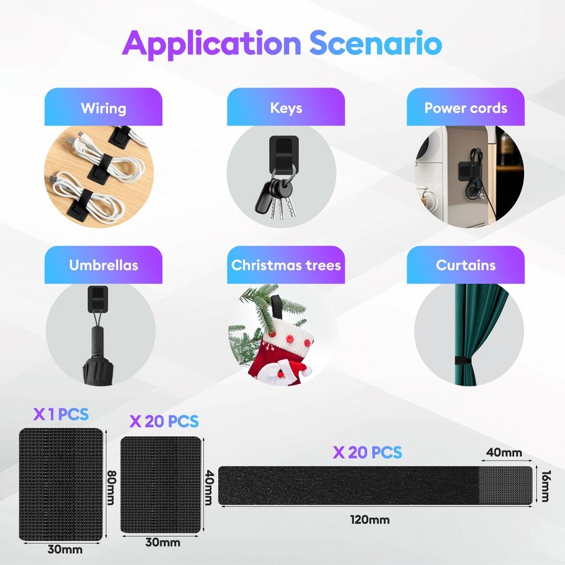 Cable Management Under Desk, 【Hold 15 Cord】【Ultra Adhesion】 Hook and