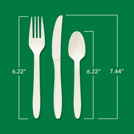 Hefty ECOSAVE Heavy Duty Assorted Cutlery, White, 24 Count, Pack of 1