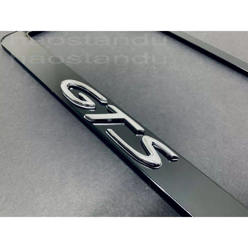 License Plate Frame Shop 1x GTS 3D Emblem BLACK Stainless