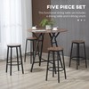 HOMCOM Industrial 5-Piece Bar Table and Chairs Set, Space Saving