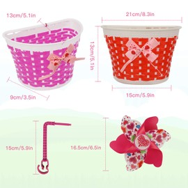 Bike Decoration, Bike Basket Bicycle Spoke Beads and Bicycle Bell Bike Streamers Bike Handlebar Windmill for Children's Bike Accessories