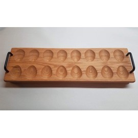 16 Count Egg Tray, Handcrafted Solid Wood, for Deviled Eggs, Easter Eggs Fresh Eggs, Serving and Storing …