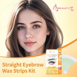 Beauty7 Augenbrauen Wachsstreifen vorgeschnitten für gerade augenbrauen wachs 24stk augenbrauen wax streifen mit 4stk Reiniger Öl Tücher Schmerzfrei enthaarungsstreifen augenbrauen persian wax strips