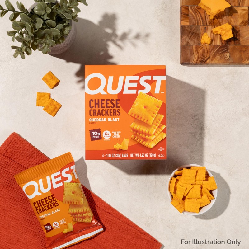 Quest Nutrition Cheese Crackers, Cheddar Blast, 10g Protein, 5g Net