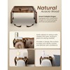 HOLANA 15.75" Acacia Couch Armrest Table - Wood Couch Arm