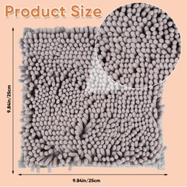 Locker Rug School Rugs Carpet Chenille 100% Microfiber Locker Carpet with Non Skid Backing Locker Decorations (Grey, 10 * 10)