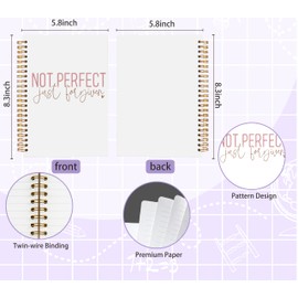 Welshower Not Perfect Just Forgiven Christian Notebook Journal 5.5x8.3, Religious Scripture Bible Journaling Notebooks for Note Taking, Christian Gifts for Women, Hardcover Spiral Notebook