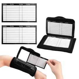 Football Wrist Playbook with 2 Paper Cards, Fold Transparent Football Game Bracelets, Black Football Play Wristbands, Reusable Professional Tactical Wrist Coach Teaching Board