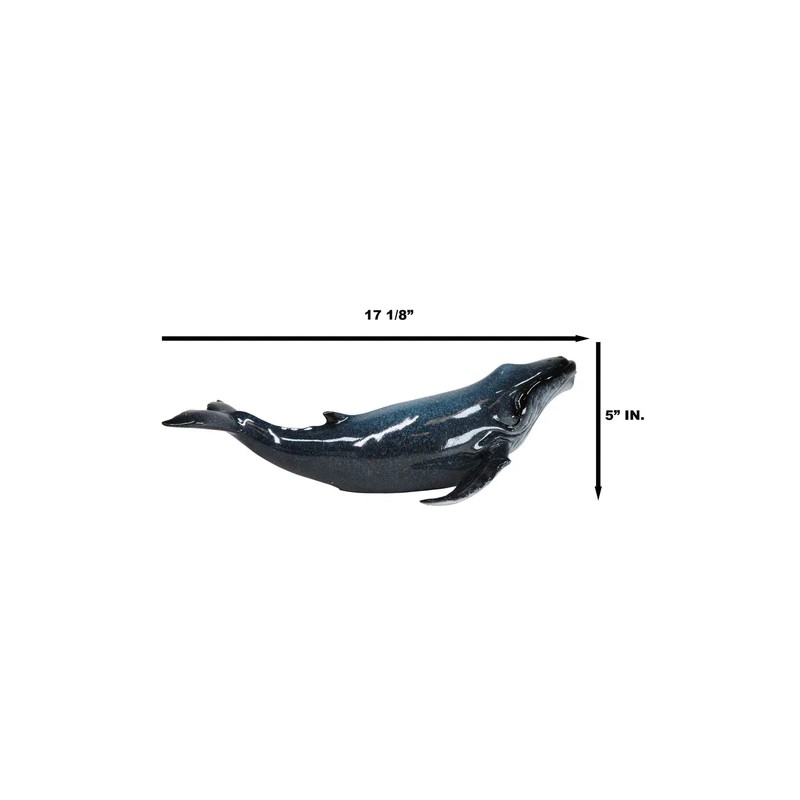 Large Nautical Ocean Marine Baleen Blue Humpback Whale Swimming Figurine