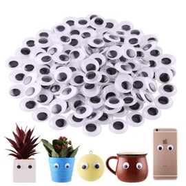 Sowaka 80 Pcs Self Adhesive Wiggle Googly Eyes Stickers 20 MM Plastic Small Cute Round Stick on Wobbly Wiggly Eyes for Craft Art Project DIY Toy Accessories Children School Classroom Scrapbooking