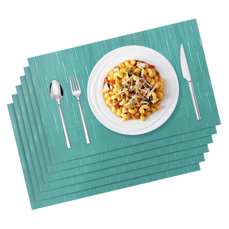 AMFUN Set of 6 Washable Woven Placemats, Waterproof Place Mats