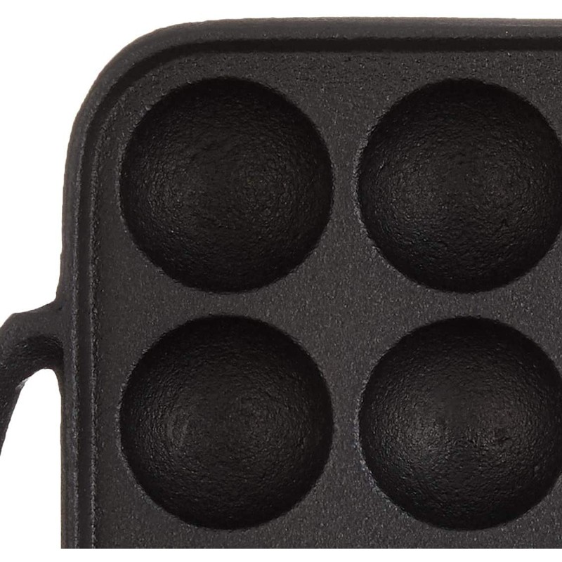 IPPINKA Japanese Cast Iron Takoyaki Grill Pan, 16 Holes, Made