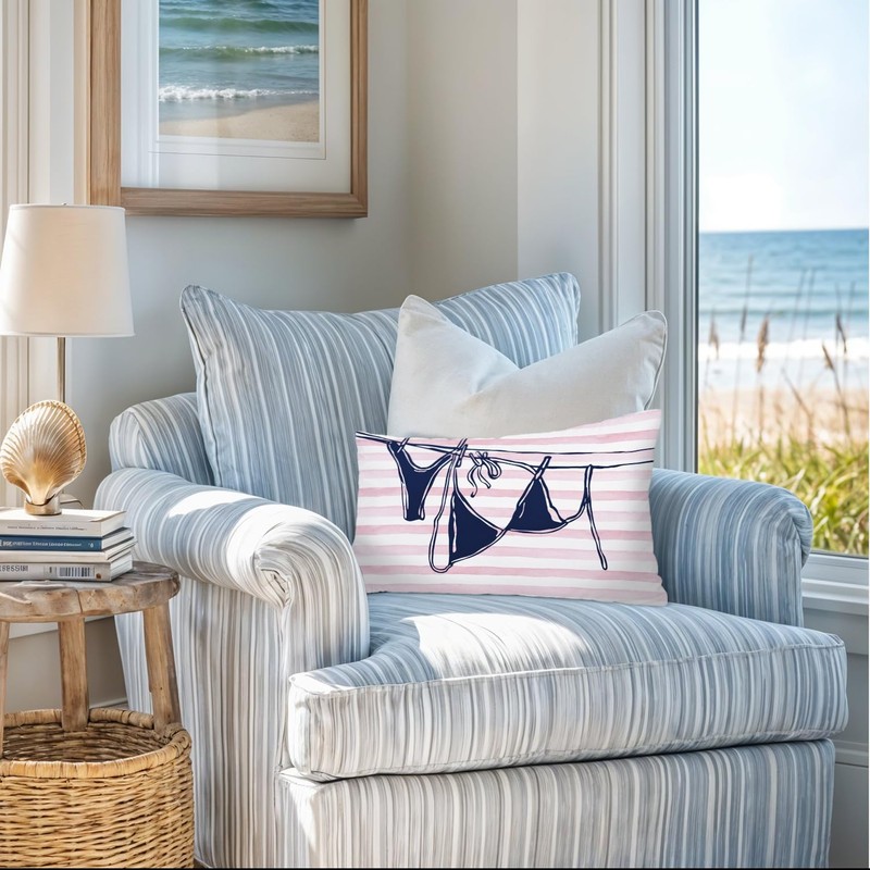 XYDEG Pink Preppy Beach Girly Room Decor 12x20 Pillow Cover,
