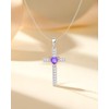 Calliora Birthstone Cross Necklace for Women, 925 Sterling Silver Heart