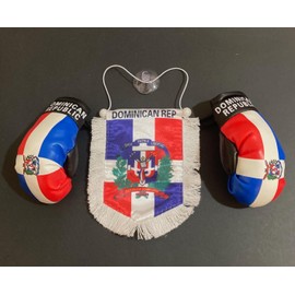 Dominican Boxing Glove flag Car Hanging rearview mirror Ornament Dominican Republic flag for car accessories decoration– Unleash Your Dominican Dominicana Pride on the Road!