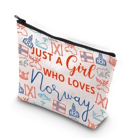 Norway Cosmetic Makeup Bag Norway City Trip Gifts Norwegian Lovers Gifts Norway Souvenir Gifts Norway Travel Bag (Loves Norway 1UK)