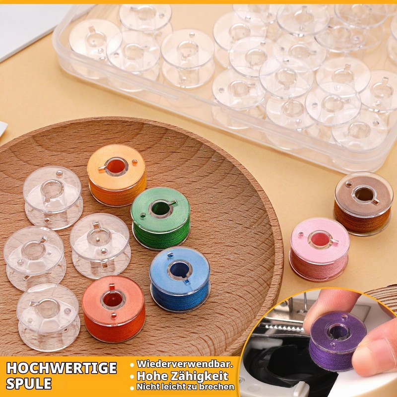 Sewing Machine Bobbins - 25 Pieces Plastic Bobbins - Sewing