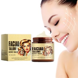 Beef Tallow Skincare, Tallow Bio for Skin Care, Sebum and Honey Balm, Facial Sebum Honey Balm, Tallow Moisturiser Firming Face Cream, Nourishing Beef Sebum Honey Balm for Face and Body