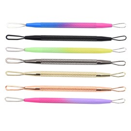 Mikinona 7pcs Double-headed Pimple Extractor Tool Skin Remover Set for Blackhead Pore Vacuum Cleaning