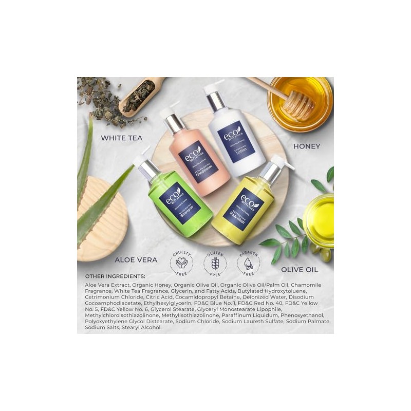 Hospitalidad diversificada, 10.14 oz. Amenities, Eco Botánicos, Complete Set