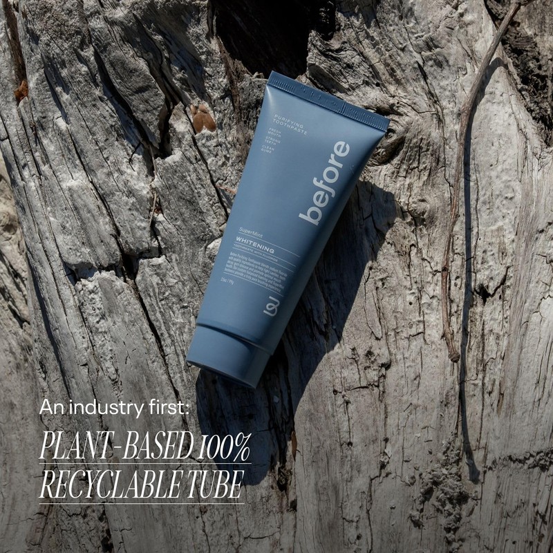 Before Toothpaste, SuperMint, Clean Natural Ingredients, Balanced Foaming, Low Abrasion,