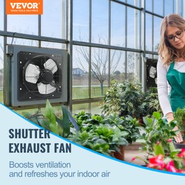 VEVOR 12-Inch Exhaust Fan with Temperature Humidity Controller, 940 CFM, 10-Speed Adjustable, ETL Listed, Black