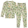 Krafig Cartoon Lizards Pattern Unisex Long-Sleeve PJ Sets, 2-Piece Pajamas