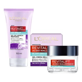 Kit Revitalift Anti Brillo Gel Crema Hidratante 50ml Limpieza Profunda 150ml