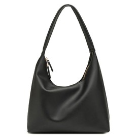 Slouchy PU Leather Hobo Bags Women Trendy Satchel Underarm Shoulder Bag Crossbody Purse College Travel Tote Handbag 2025, Black, One Size