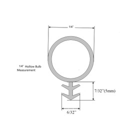 Bubble Kerf Mount Window Weatherstrip Seal 1/4" Bulb, Stiff Kerf Easily Applied to The Slot 50Ft (1/4", 50FtBlack)