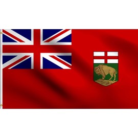 DMSE Manitoba Canada Canadian Province Flag 3X5 Ft Foot 100% Polyester 100D Flag UV Resistant (3' X 5' Ft Foot)